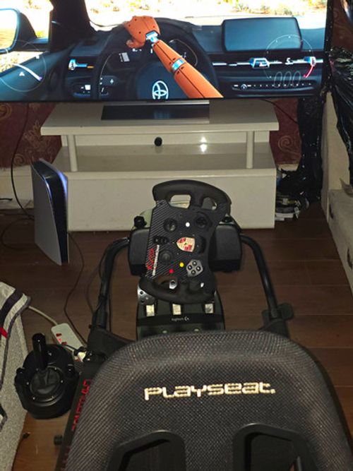 Logitech G923 Fullset Up With Porche Gt3 Steering Wheel And Foldable Play Seat