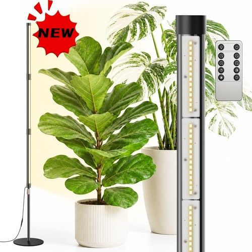 SANSI T10 Pro Vertical Grow Light 80W Full Spectrum Timer for Tall Large Plants