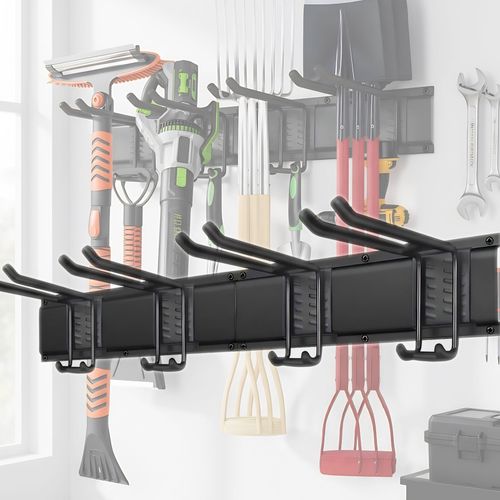 2x Garage Garden Tool Holder Storage Rack Shed Wall Mounted Organiser Long Hooks — image 15