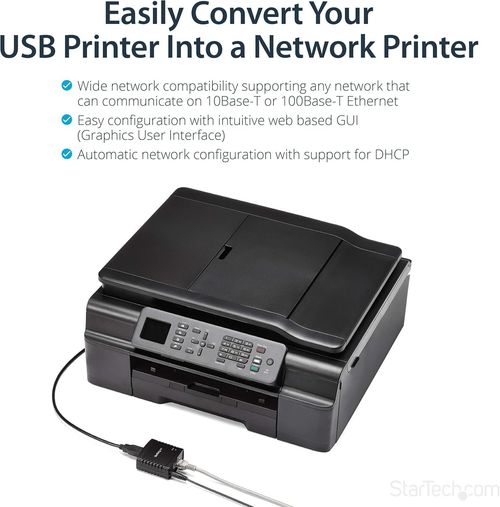 StarTech.com 10/100Mbps Ethernet to USB 2.0 Network Print Server - Windows 10 - — image 2