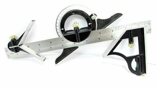 12" Combination Square Engineers Metal Angle Finder Protractor Ruler Level