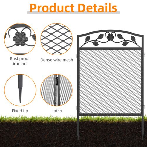 5x Garden Fence Metal Wire Panels with Gate Yard Pet Dog Playpen Animal Barrier — image 10
