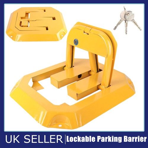 LOCKABLE PARKING BARRIER FOLDING CAR PARK BOLLARD SECURITY DRIVEWAY POST 3 KEYS
