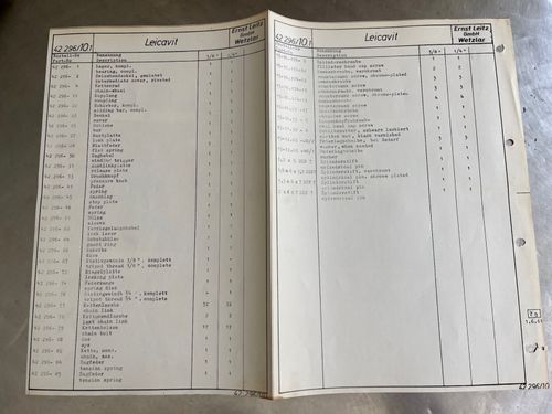 Rare! Orig. LEICA LEICAVIT Repair Manual Servicing Parts Intern A4 E. Leitz — image 1
