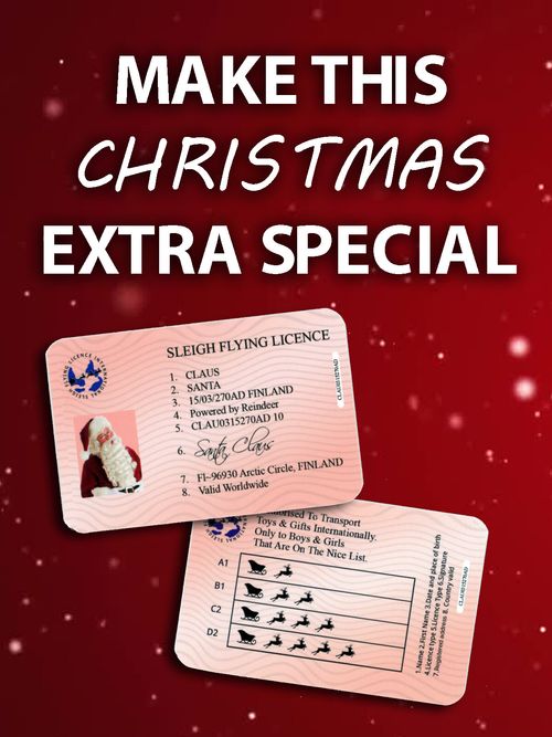 Pack of 100 Santa Claus Lost Driving Licence, Christmas Eve Keepsake, Xmas Box — image 1