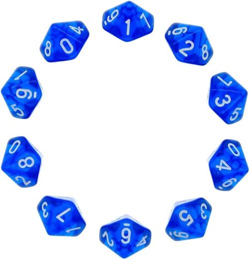 D10 Dice, 10 pcs Polyhedral Dices Set Clear 10 Sided Dices for DND MTG RPG Dung