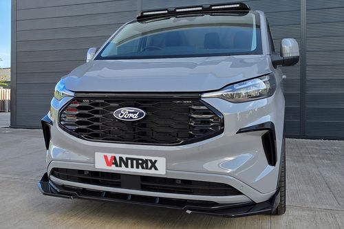 To Fit Ford Transit Custom 2024+ VanTrix Viper Front Splitter - 3pc - Gloss Blck — image 5