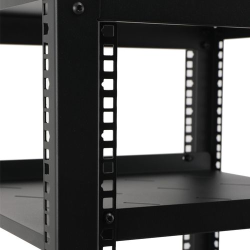 12U 19" Rackmount Server Frame Network Cabinet Open Frame Server Rack Black — image 10