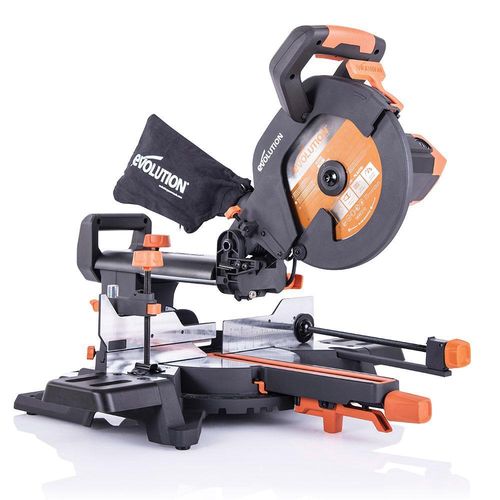 Evolution R255SMS+ 255mm Sliding Compound Mitre Saw & Universal Stand Bundle — image 2