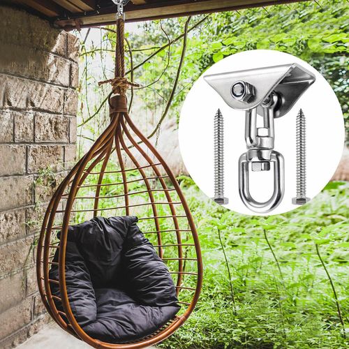 2x Ceiling Hook Swing Hanger Hook 360° Swivel Hanging Hammock Chair Hook Bracket — image 9