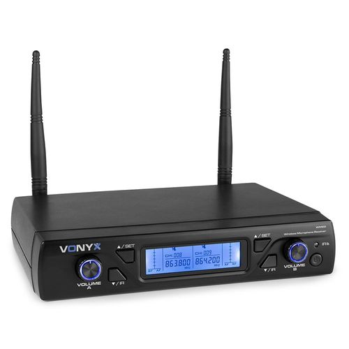 Vonyx WM62 UHF Wireless Microphone System with 2 Handheld Mics 16 Channel — image 4