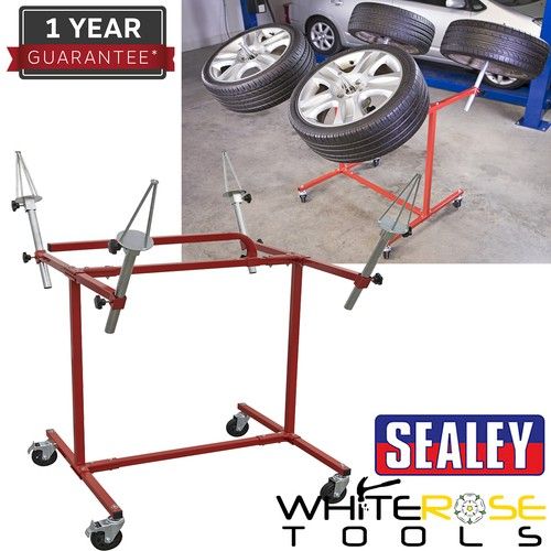 Sealey Alloy Wheel Painting Repair Stand - 4 Wheel Capacity Garage Bodyshop