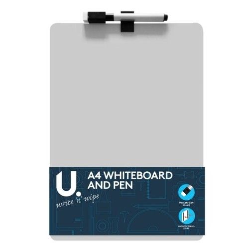 A4 / A5 Dry Wipe  Mini Office Whiteboard Notice Memo White Board Pen & Eraser