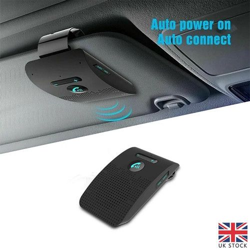 Bluetooth Hands-Free Sun Visor Wireless Phone Speaker Kit Car Speakerphone
