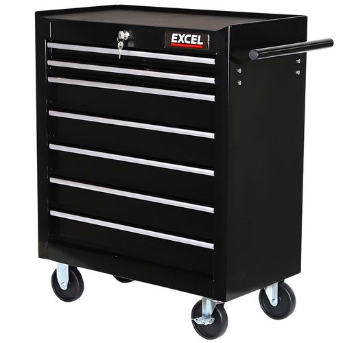 Excel Roller Tool Cabinet Storage Chest Box Garage Workshop 7 Drawers 25" Black — image 11