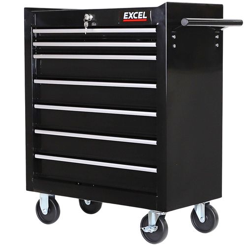 Excel Roller Tool Cabinet Storage Chest Box Garage Workshop 7 Drawers 25" Black — image 12