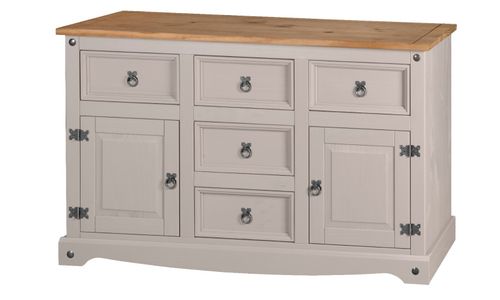 Corona Sideboard Grey 2 Door 5 Drawer Large - Mexican Solid Pine — image 8