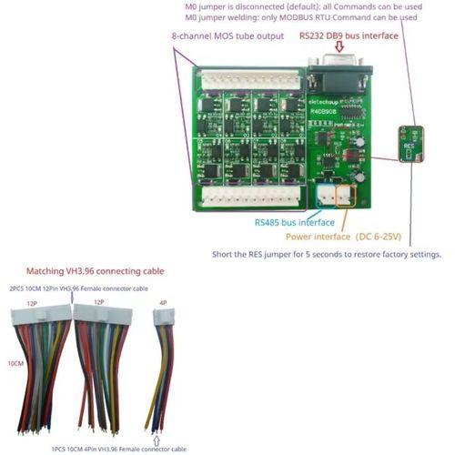 2 In 1 RS485 RS232 DB9 Module with 8DO NPN Mos Optocoupler Isolation Output — image 6