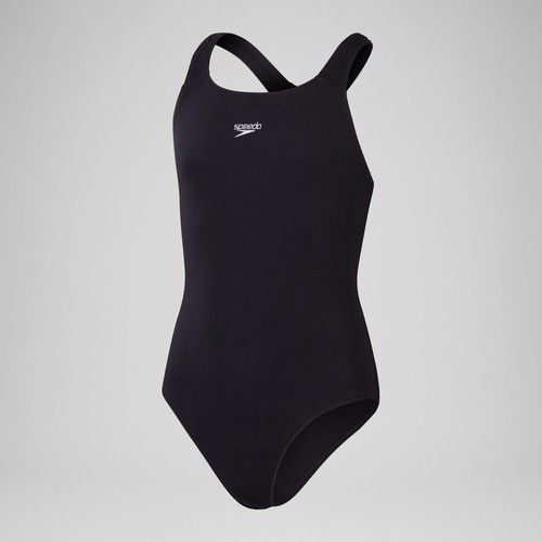 Speedo Women's Eco Endurance+ Medalist Swimsuit Swimming Costume Black / White