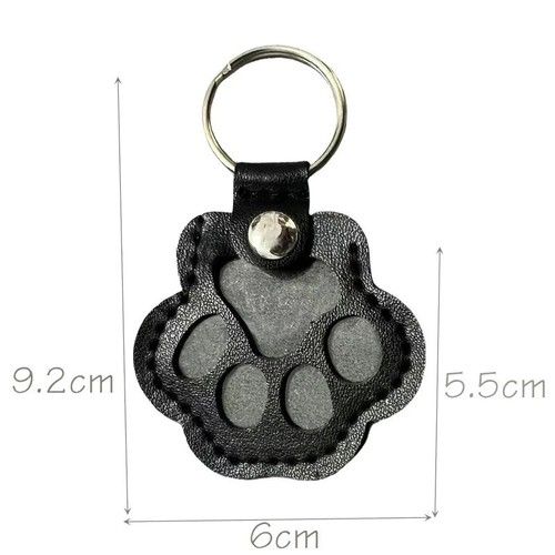 DOG FUR STORAGE KEYCHAIN, CUTE LEATHER PAW KEYCHAIN PET HAIR KEEPSAKE KEYRING