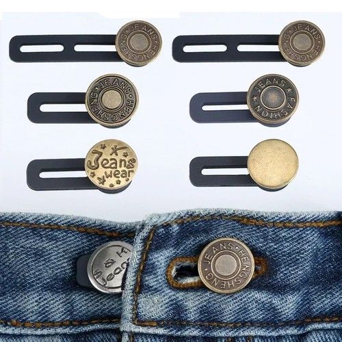 6pcs Adjustable Jeans Waist Extenders – Instant Pants Button Expander Unisex