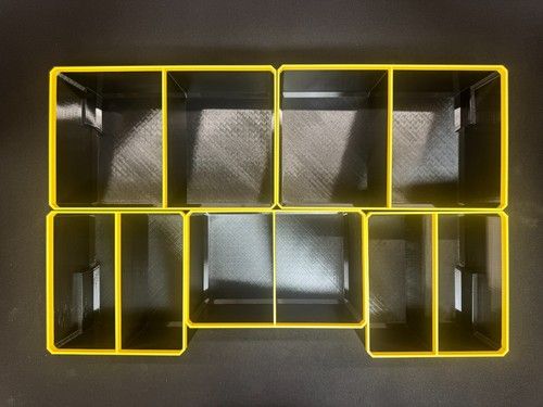 Dewalt ToughSystem 2.0 Compatible 2 Drawer Organiser Bins – PETG Black & Yellow