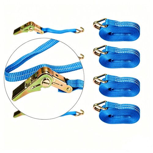Ratchet Straps Tie Down 4 x 25mm endless 5 Metre Blue1500kg Lashing Straps UK