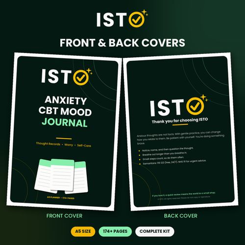 Anxiety Journal A5 CBT Mood Tracker Kit with Stickers Cards Bookmarks Worksheets — image 4