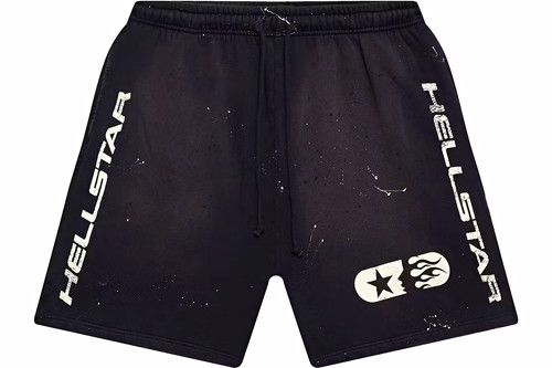 Hellstar Studios Men's Black Sweat Shorts Drawstring Closure Logo Accents Size M