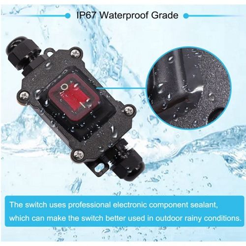 IP67 Waterproof Inline Switch 12V DC 20A High Current Power Waterproof Switch — image 2
