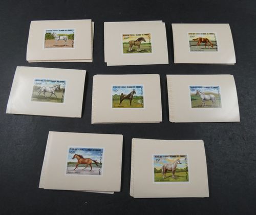 Comoros 1983, 25 Unperforated Special Block Series "Horse Breeds", **/MNH — image 1