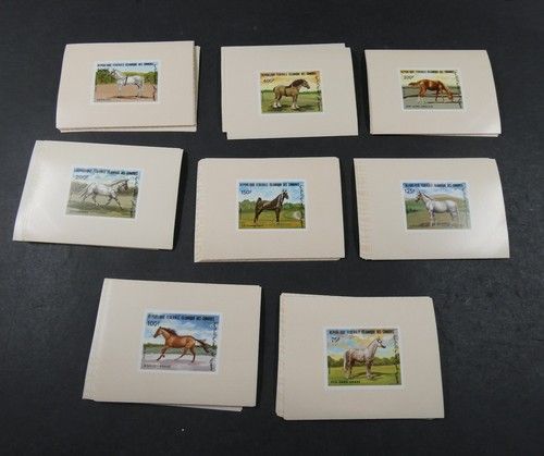 Comoros 1983, 25 Unperforated Special Block Series "Horse Breeds", **/MNH