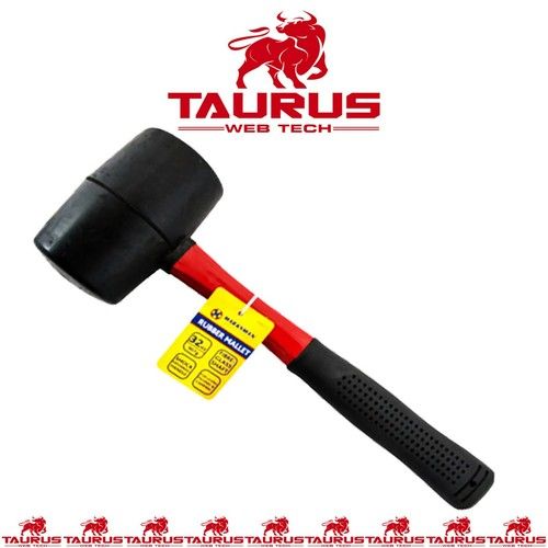 32oz Rubber Mallet Hammer FIBREGLASS Shaft Grip Handle DIY Camping Paving Tool K