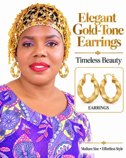ELEGANT GOLD TONE EARRINGS