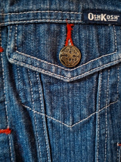 OshKosh Blue Denim Jacket Button Front Pockets Unisex Baby 18 Months — image 2