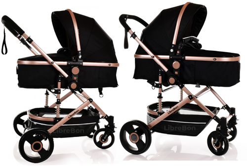 LIBREBON Baby Pram WITH CAR SEAT Buggy 3 in 1 Travel System Pushchair Up To 22Kg — image 2