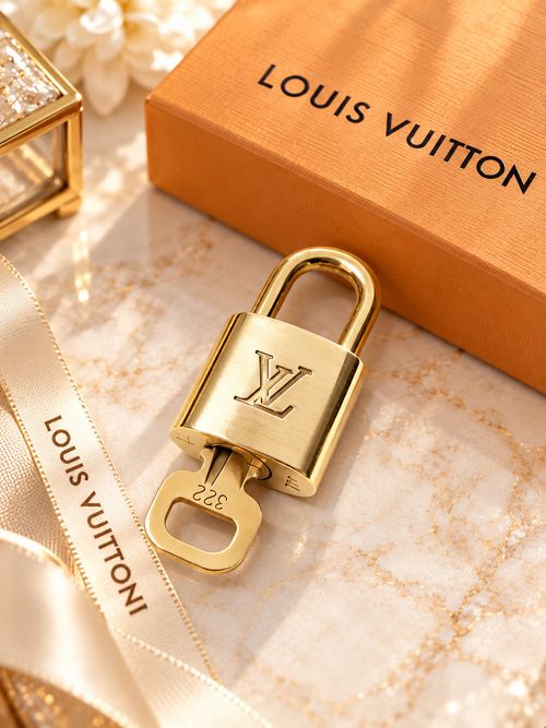 Authentic Louis Vuitton Gold Lock and Key Excellent Shiny — image 1