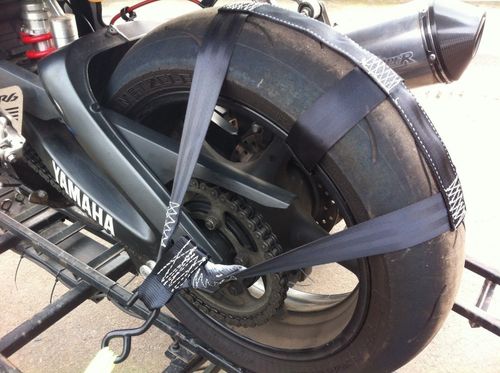 Motorcycle Transport Tie-Down Wheel Strap Light Strong Polyester webbing Strap — image 5