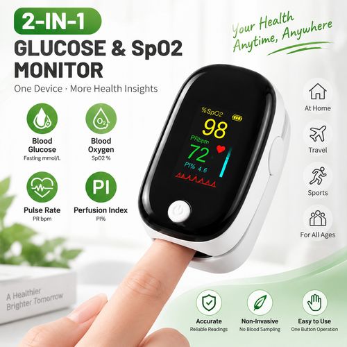 2-In-1 Fingertip Blood Glucose And Oxygen Monitor Spo2 Glucose Meter Pulse Rate — image 1