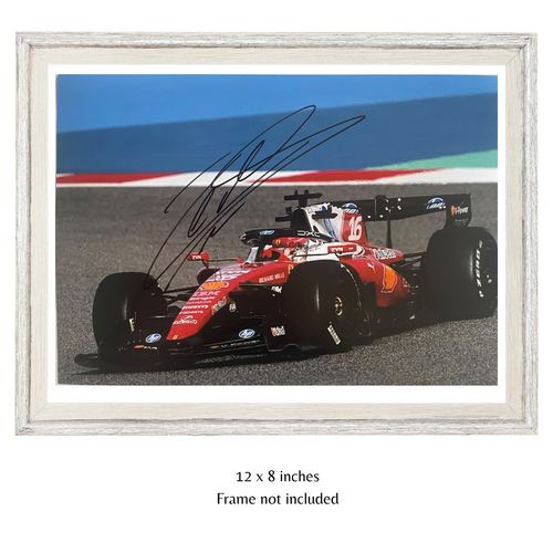 Charles Leclerc Hand Signed 12x8 Ferrari Formula 1 Car Photo PSA Approved & COA — image 1