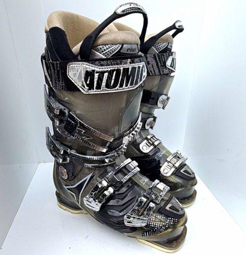Atomic Hawx 100 Men’s Ski Boots 25.0/25.5 100mm Stiff Flex RECCO Black/Grey