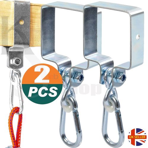 SWING HOOKS HANGERS SQUARE (PAIR) GALVANIZED IRON for 90mm diameter timber 200kg — image 1