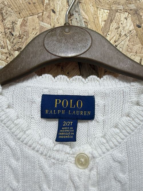 Polo Ralph Lauren Girls White Cable Knit Cotton Button Cardigan 2/2T Toddler — image 4