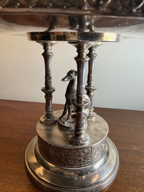 Antique Reed & Barton Figural Greyhound Tazza Centerpiece Silver Plate 10¼" — image 7