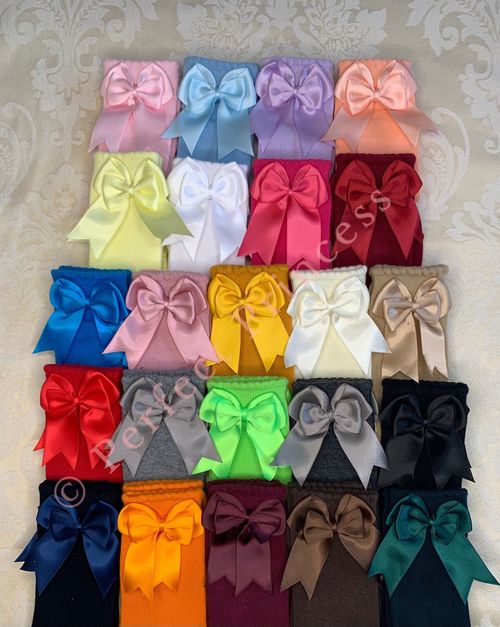 Spanish Socks - Knee High Double Bow. Baby/Girls/School Uniform PERFECT PRINCESS — image 1