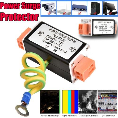 12V Single Channel Power Surge Protector Thunder Lighting Arrester Protection