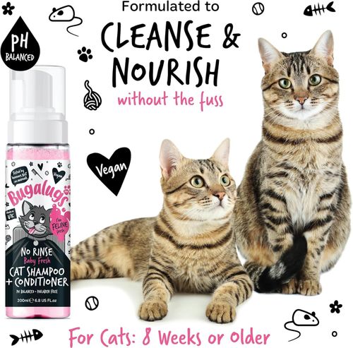 No Rinse Cat Shampoo & Conditioner 200ml Bugalugs Baby Fresh Fragrance Waterless — image 10