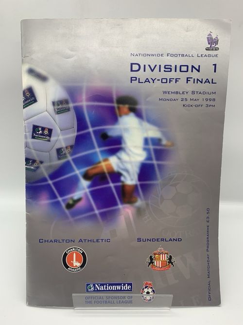 RARE 1998 Division 1 Play Off Final Programme + Ticket SUNDERLAND CHARLTON — image 2