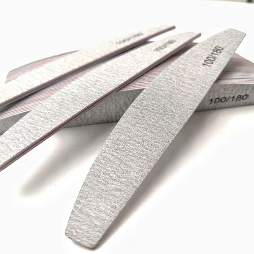 12x Nail Files 100/180 Grit Professional Half Moon Curved Double Sided Nail File — image 2