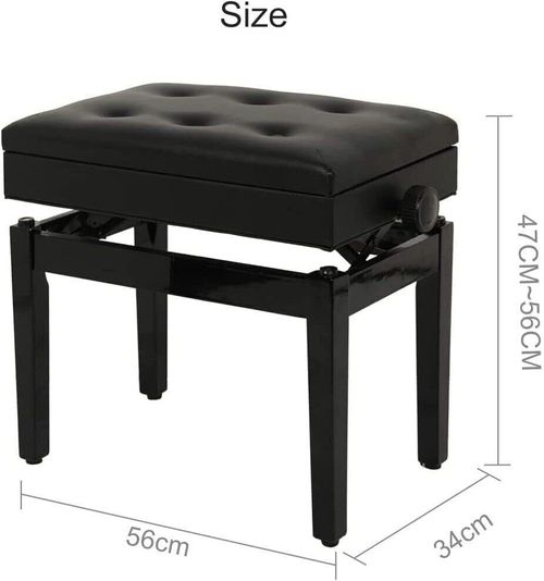 Piano stool height adjustable piano wooden stool keyboard stool cushion seat — image 2